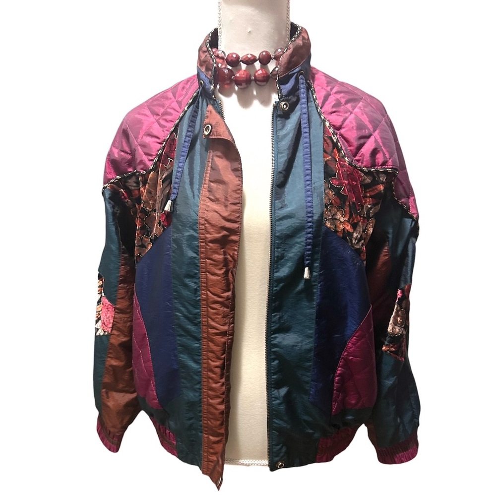 Vintage Floral Colorful Women's Bomber Jacket